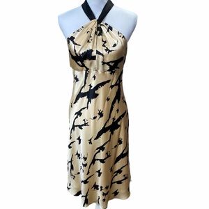 Milly Keyhole Pleated Front Halter Dress Sz 10